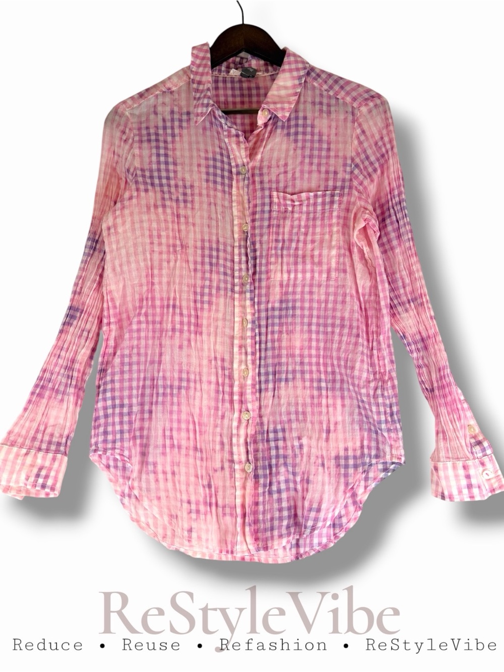 PILCRO ANTHROPOLOGIE Women’s Size S Shirt Top Button Down Plaid Gingham
